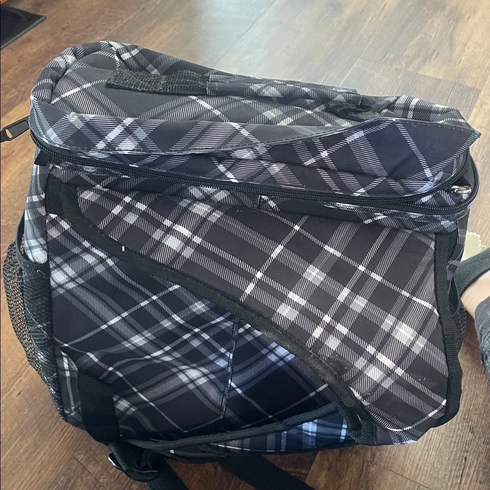 Thirty-One Black and White Plaid Backpack camera bag